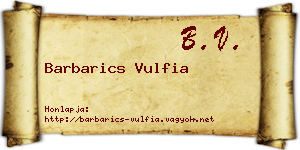 Barbarics Vulfia névjegykártya